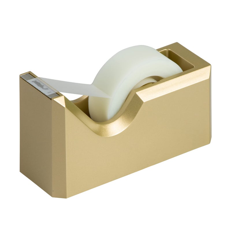 JAM PAPER Colorful Desk Tape Dispensers - Gold - Sold Individually - Image 1